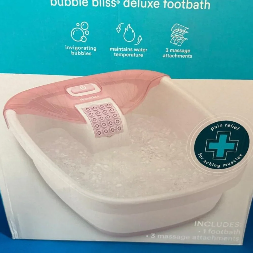 BRAND NEW  HOMEDICS BUBBLE BLISS DELUXE SOOTHING FOOTBATH W/ MASSAGE ATTACHMENTS